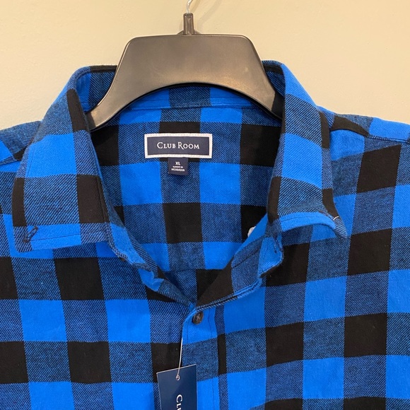 COPY - Men’s Club Room Flannel Shirt Long Sleeve XL B4A - Picture 3 of 9